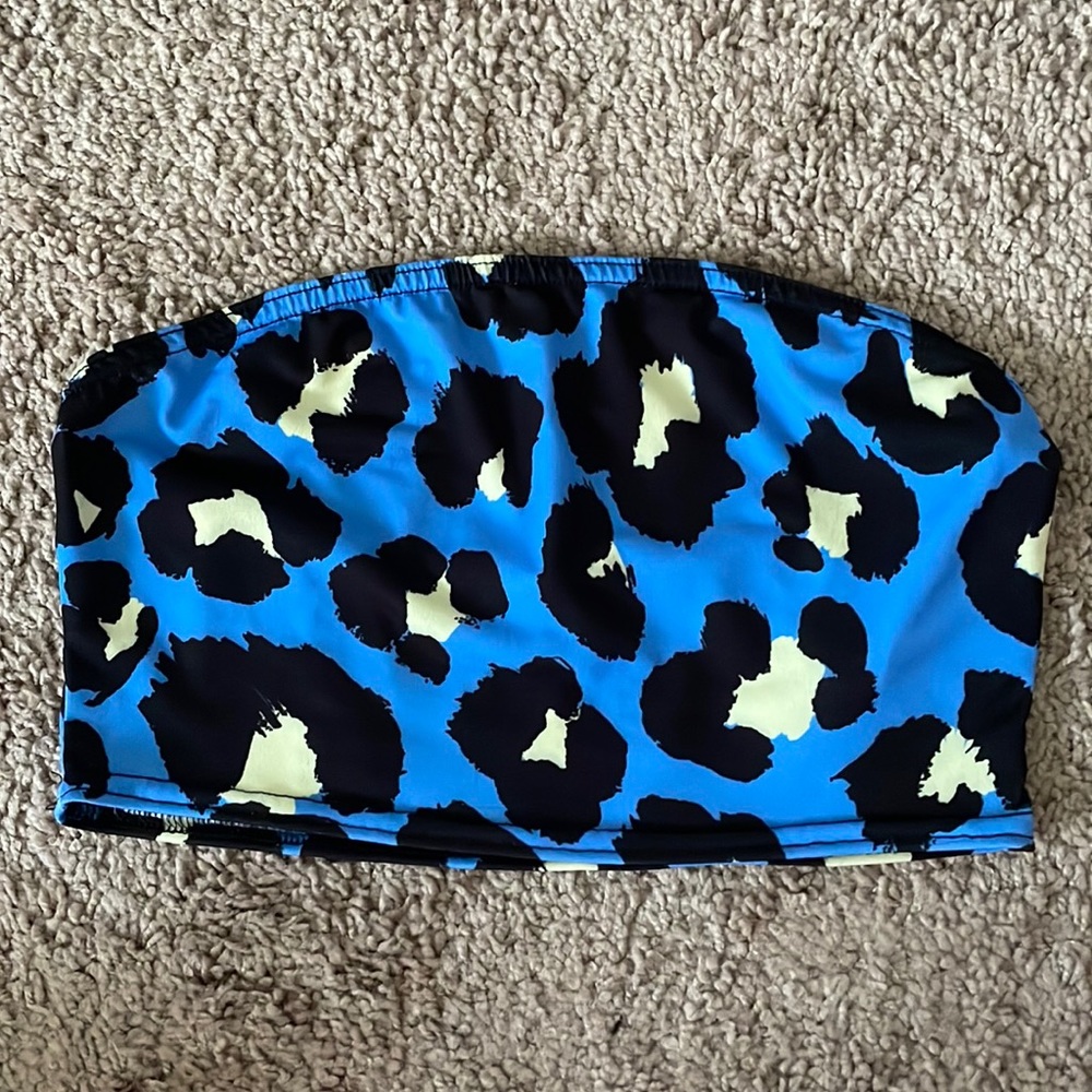 Cheetah print blue tube top